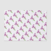 Paarse Iris Botanische Floral Art Tissuepapier (Voorkant)