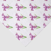 Paarse Iris Botanische Floral Art Tissuepapier (Detail)