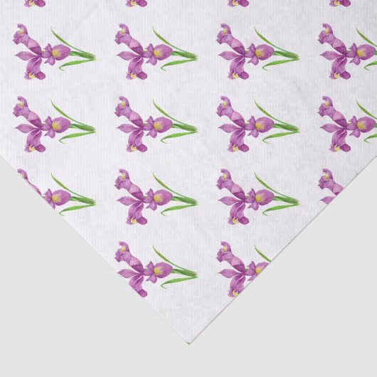 Paarse Iris Botanische Floral Art Tissuepapier (Detail)