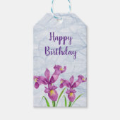 Paarse Iris botanische Florenz Birthday Cadeaulabel (Voorkant)