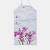 Paarse Iris botanische Florenz Birthday Cadeaulabel (Achterkant)
