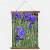 Paarse Iris botanische fotografie Hangend Wandkleed (Voorkant 3)