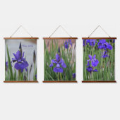 Paarse Iris Botanische Fotografische Bloem- Hangend Wandkleed (Driedubbel)