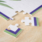 Paarse Iris Botanische Kunst Legpuzzel (Zijkant)