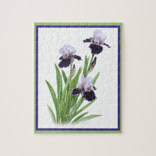 Paarse Iris Botanische Kunst Legpuzzel