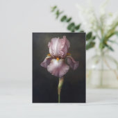 Paarse Iris Botanische Schilderij Briefkaart (Staand voorkant)