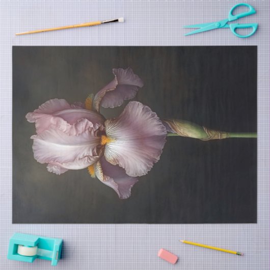 Paarse Iris Botanische Schilderij Decoupage Tissuepapier (Craft)