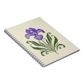 Paarse iris botanische studie notitieboek (Rechterzijde)
