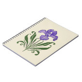 Paarse iris botanische studie notitieboek (Linkerzijde)