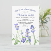 Paarse Iris Bridal Shower Invitation Spring Floral Kaart (Staand voorkant)