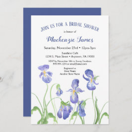 Paarse Iris Bridal Shower Invitation Spring Floral Kaart