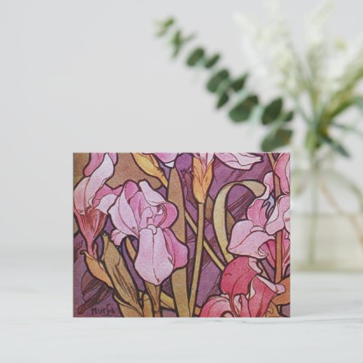 Paarse Iris Briefkaart (Staand voorkant)