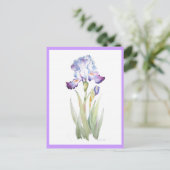 Paarse Iris Briefkaart (Staand voorkant)
