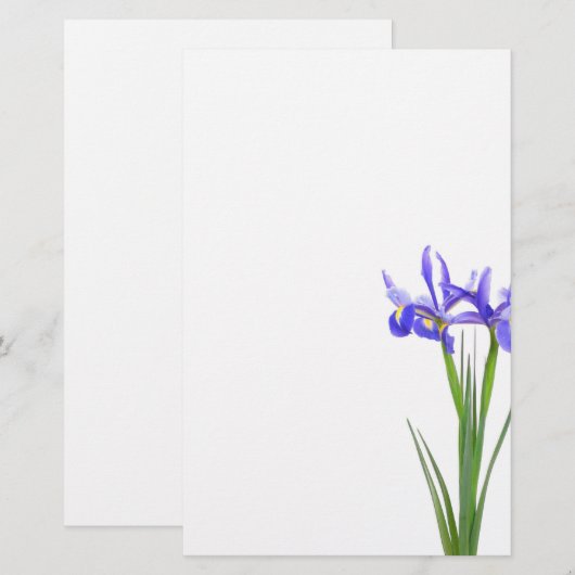 Paarse Iris Briefpapier (Voorkant / Achterkant)