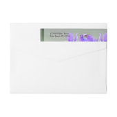 Paarse iris bruiloft wrap rond label (Achterkant)