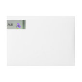 Paarse iris bruiloft wrap rond label (Voorkant)