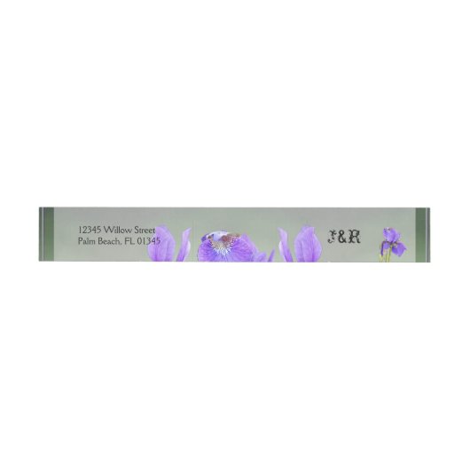 Paarse iris bruiloft wrap rond label (Individueel)