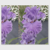Paarse Iris bruinbloemen Lavender Lila Beared Cadeaupapier (Vlak)