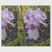 Paarse Iris bruinbloemen Lavender Lila Beared Cadeaupapier (Vlak)