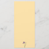 Paarse Iris & Butter Yellow Waterverf Wedding Menu (Achterkant)