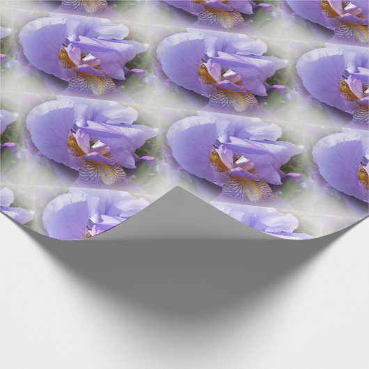 paarse iris cadeaupapier (Hoek)