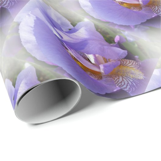 paarse iris cadeaupapier (Rol Hoek)