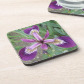 Paarse iris Cork Onderzetter (Linkerzijde)