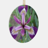 Paarse Iris Custom Verjaardag Keramisch Ornament (Rechts)