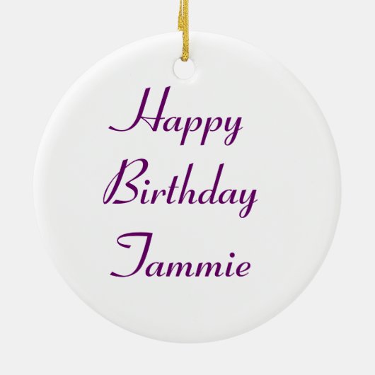 Paarse Iris Custom Verjaardag Keramisch Ornament (Achterkant)