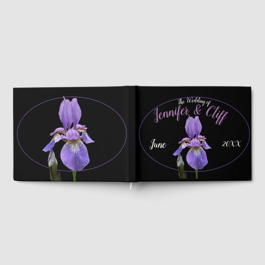 Paarse Iris Elegant Gastenboek (Volledig)