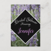 Paarse Iris Elegant Informatiekaartje (Achterkant)