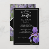 Paarse Iris Elegant Informatiekaartje (Voorkant / Achterkant)