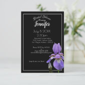 Paarse Iris Elegant Informatiekaartje (Staand voorkant)