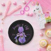 Paarse Iris Elegant Papieren Bordje (Feest)