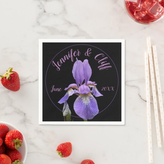 Paarse Iris Elegant Servet (Insitu)