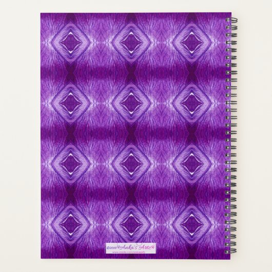 Paarse Iris Elegant Waterverf Floral Art Planner (Achterkant)