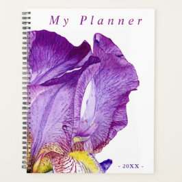 Paarse Iris Elegant Waterverf Floral Art Planner