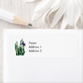 Paarse Iris en Knoppen Etiket (Insitu)