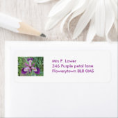 Paarse Iris Etiket op aangepast adres (Insitu)