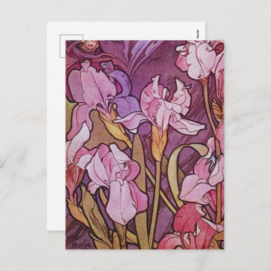 Paarse Iris Feestdagenkaart (Voorkant / Achterkant)