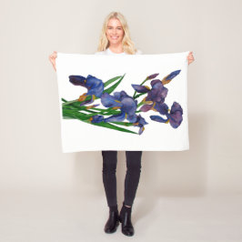 Paarse Iris Fleecy Blanket Fleece Deken