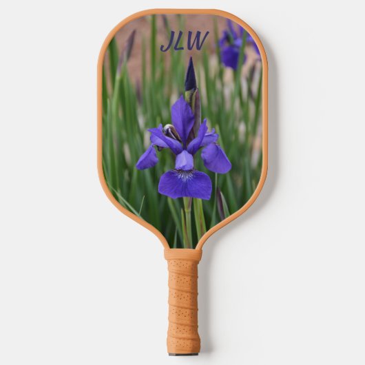 Paarse Iris-flesjes fotografisch Pickleball Paddle (Voorkant)