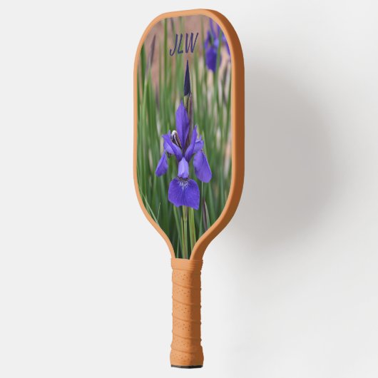 Paarse Iris-flesjes fotografisch Pickleball Paddle (Links)