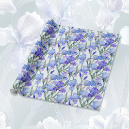 Paarse Iris Floral 25e bruiloft Jubileum Cadeaupapier