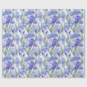 Paarse Iris Floral 25e bruiloft Jubileum Cadeaupapier (Vlak)