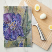 Paarse Iris Floral Art Kitchen Towel Set Theedoek (Quarter Fold)