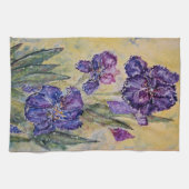 Paarse Iris Floral Art Kitchen Towel Set Theedoek (Horizontaal)