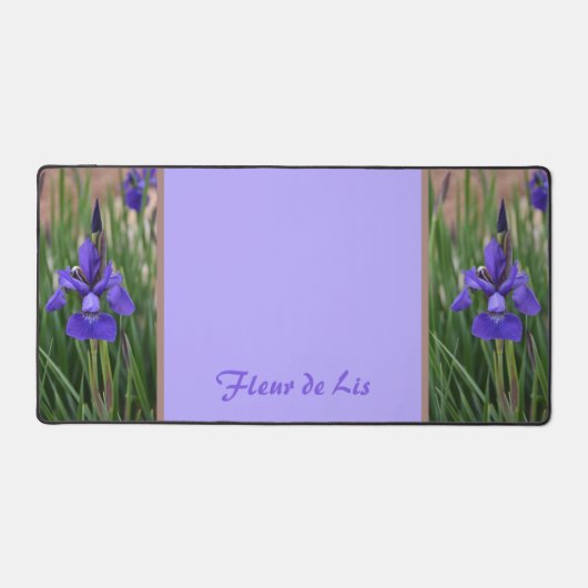 Paarse Iris Floral Botanical Fotografisch Lila Bureaumat (Voorkant)