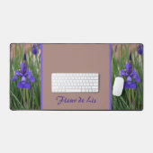 Paarse Iris Floral Botanische fotografie Bureaumat (Keyboard & Muis)