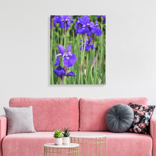Paarse Iris Floral Botanische fotografie Canvas Afdruk (Insitu (Woonkamer))